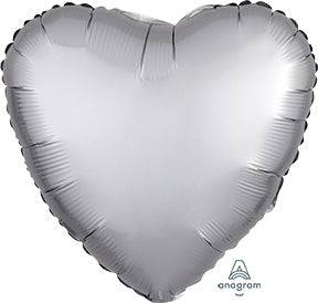 17" Satin Luxe Heart - Platinum (20ct) - Premium Party Distribution