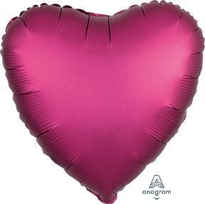 17" Satin Luxe Heart - Pomegranate (20ct) - Premium Party Distribution