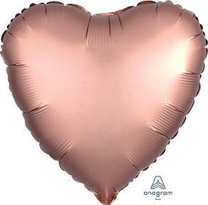 17" Satin Luxe Heart - Rose Gold (20ct) - Premium Party Distribution