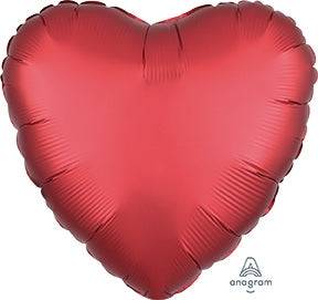 17" Satin Luxe Heart - Sangria (20ct) - Premium Party Distribution