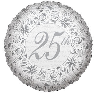 18" 25th Anniversary - Silver - Premium Party Distribution
