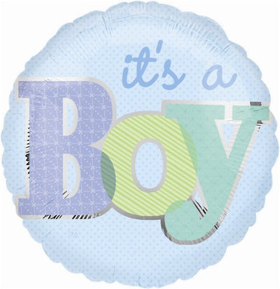18" Baby Boy Stripes Dots (10ct) - Premium Party Distribution