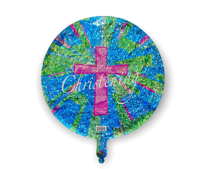 18" Baby Christening - Pink Cross - Premium Party Distribution