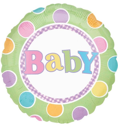 18" Baby Dots Green (10ct) - Premium Party Distribution