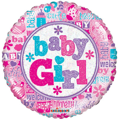 18" Baby Girl - Holographic - Premium Party Distribution