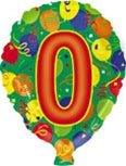 18" Balloon Shape - Number 0 - Premium Party Distribution