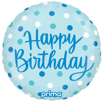 18” Birthday Blue Dots - Premium Party Distribution