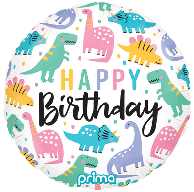 18” Birthday Colorful Dinos - Premium Party Distribution
