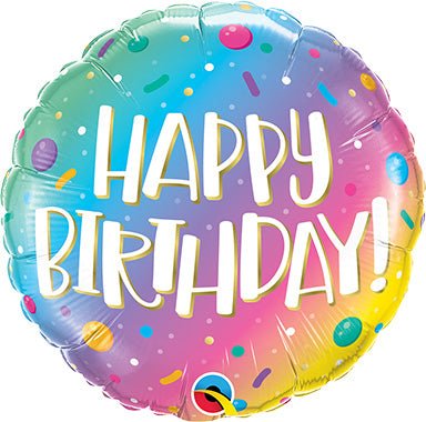 18" Birthday Ombre Dots & Sprinkles - Premium Party Distribution
