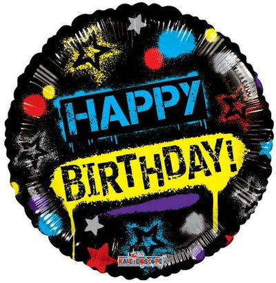 18” Birthday - Spray Graffiti (100ct) - Premium Party Distribution