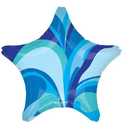 18" Blue Macro Marble Star - Premium Party Distribution