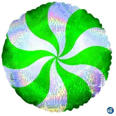 18" Candy Peppermint - Green Dazzeloon - Premium Party Distribution