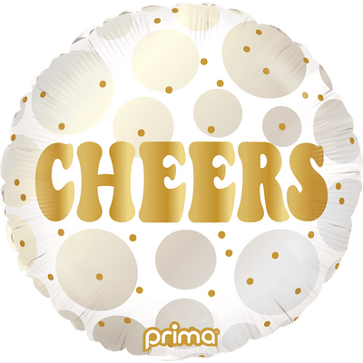 18" Cheers Gold and Neutral Dots - Premium Party Distribution