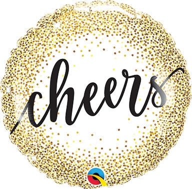 18" Cheers Gold Glitter Dots - Premium Party Distribution