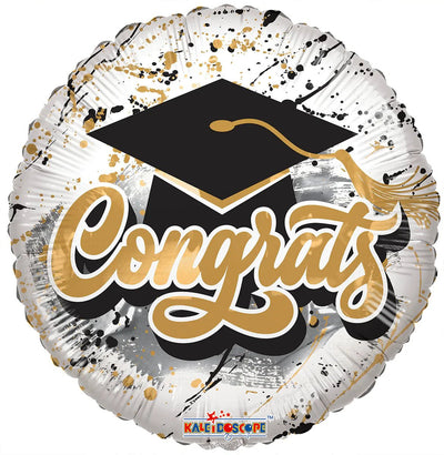 18" Congrats Cap Balloon Flat 100ct - ConverUSA - Premium Party Distribution