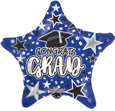 18" Congrats Grad Blue Star (100ct) - Premium Party Distribution