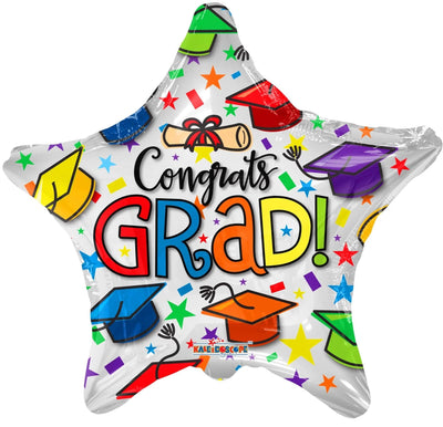 18" Congrats Grad - Colorful Caps (100ct) - Premium Party Distribution