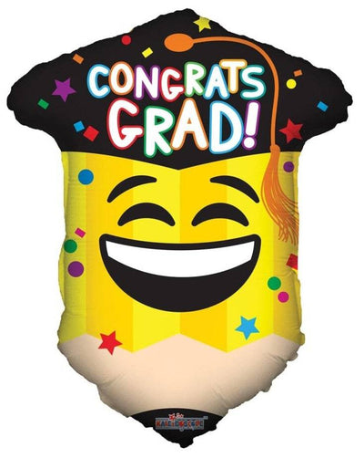 18" Congrats Grad Pencil Emoji (100ct) - Premium Party Distribution