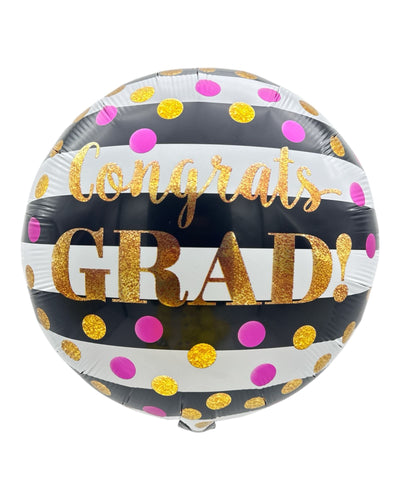 18" Congrats Grad! Pink & Gold Dots (20ct) - Premium Party Distribution