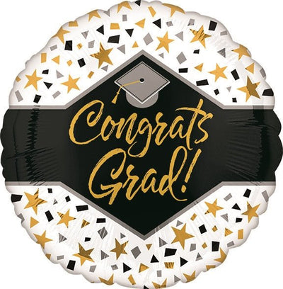 18” Congrats Grad Stars & Confetti (10ct) - Premium Party Distribution