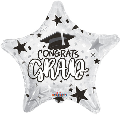 18" Congrats Grad - White Star (100ct) - Premium Party Distribution