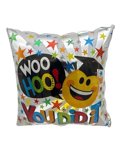 18" Congrats Grad Woo Hoo You Did It (100ct) - Premium Party Distribution