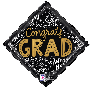 18" Congrats Grad Words - Betallic - Premium Party Distribution