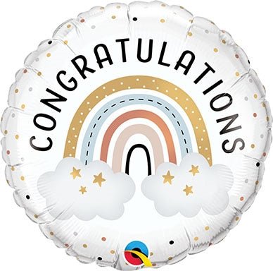 18" Congratulations Boho Rainbow - Premium Party Distribution