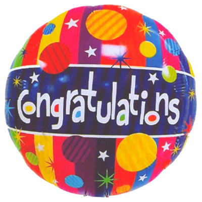 18" Congratulations - Dots and Stars (50ct) - Premium Party Distribution
