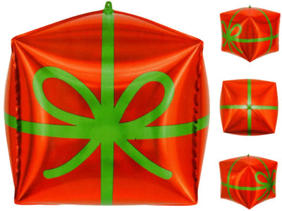 18" Cube - Red Present - Premium Party Distribution