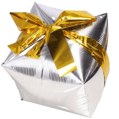 18" Cube - Silver Christmas Present - Premium Party Distribution