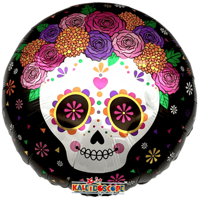 18" Day of the Dead - Sugar Skull and Flowers - Premium Party Distribution