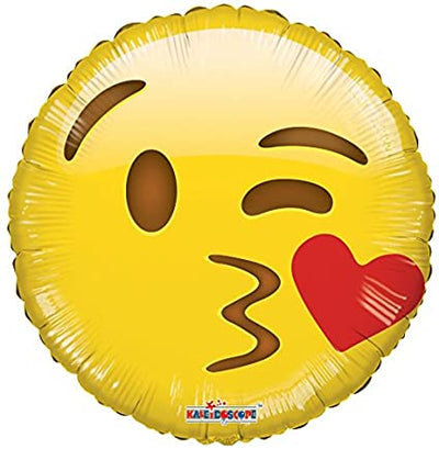 18" Emoji - Kissing Heart (100ct) - Premium Party Distribution