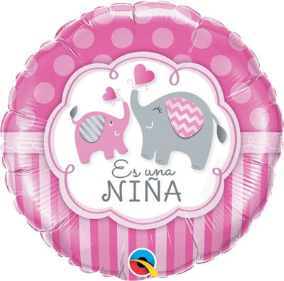 18" Es Una Nina - Elephants - Premium Party Distribution