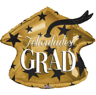 18" Felicidades Grad Balloon Flat 100ct - ConverUSA - Premium Party Distribution