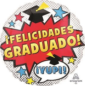 18" Felicidades Graduado Dots (10ct) - Premium Party Distribution