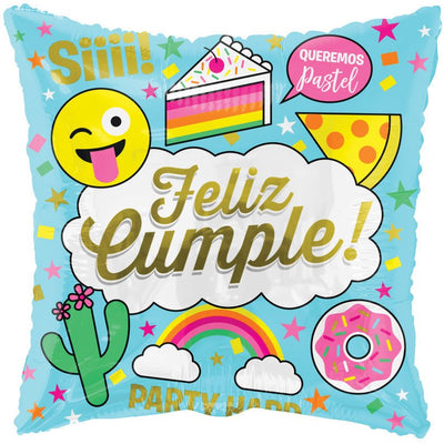 18" Feliz Cumple Emoticones (100ct) - Premium Party Distribution