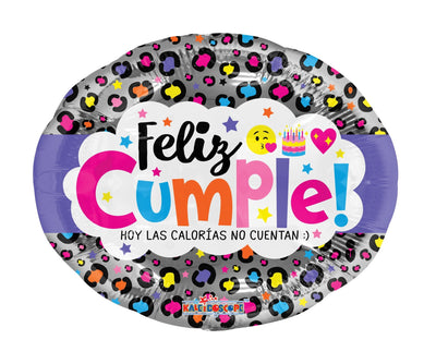 18" Feliz Cumple - Hoy Las Calorias No Cuentan (100ct) - Premium Party Distribution