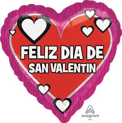 18" Feliz Dia De San Valentin Pink & Red (10ct) - Premium Party Distribution