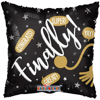 18" Finally! Graduation Grad Cap Balloon Flat 100ct - ConverUSA - Premium Party Distribution