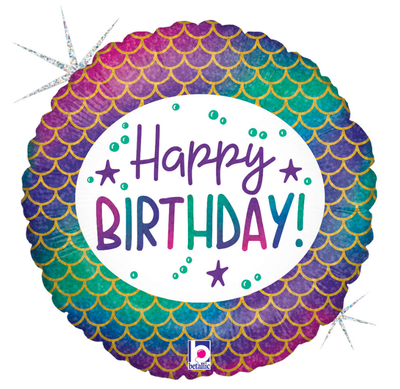 18" Glitter Mermaid Birthday - Betallic - Premium Party Distribution