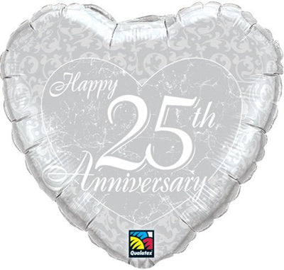 18" Happy 25th Anniverary Heart - Premium Party Distribution