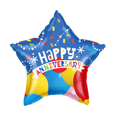18" Happy Anniversary Balloons and Confetti - Premium Party Distribution