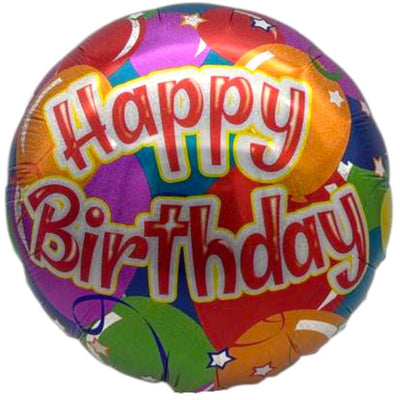 18" Happy Birthday - Balloons & Stars (20ct) - Premium Party Distribution