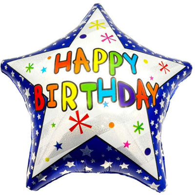 18" Happy Birthday - Blue with Stars (20ct) - Party America - Premium Party Distribution
