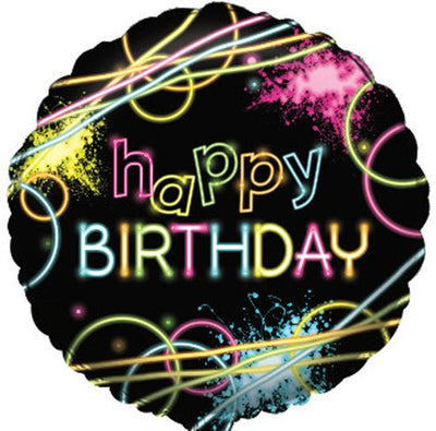 18" Happy Birthday Neon Glow Sticks - Premium Party Distribution