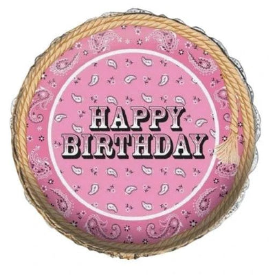18" Happy Birthday - Pink Bandana - Premium Party Distribution