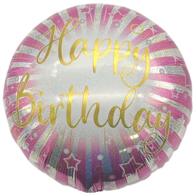 18" Happy Birthday - Pink with Stars (20ct) - Premium Party Distribution