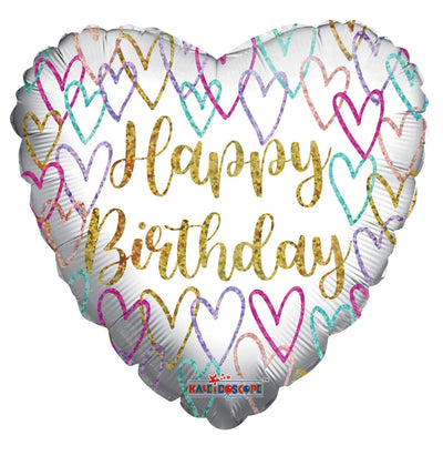 18" Happy Birthday - Whimsical Hearts - Premium Party Distribution