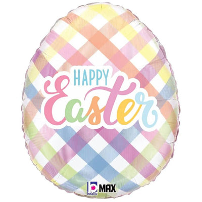 18" Happy Easter Egg Plaid - Betallic - Premium Party Distribution
